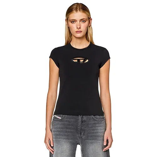 Diesel - Áo Thun Nữ Diesel T-Angie With Peekaboo Logo A062680AFAA9XXA Tshirt Màu Đen Size XS - Vua Hàng Hiệu