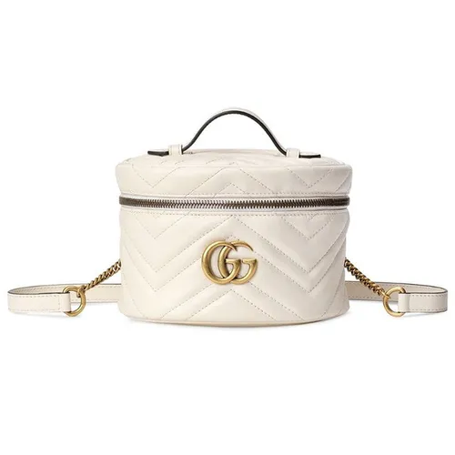Gucci - Balo Nữ Gucci GG Marmont Series Backpack Mini-Size White 598594-DTDCT-9022 Màu Trắng - Vua Hàng Hiệu