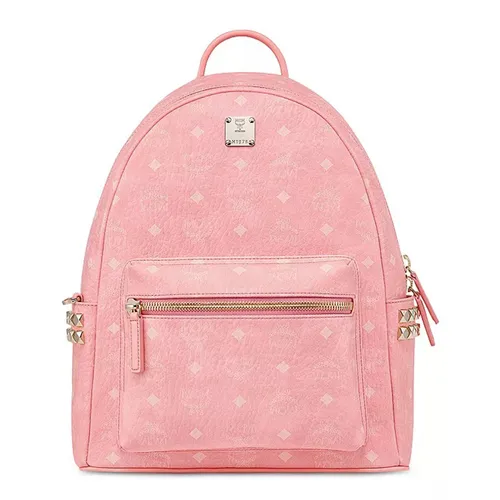 Túi xách Balo - Balo Nữ MCM Visetos Stark Backpack Size Small Màu Hồng - Vua Hàng Hiệu