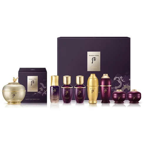 Mỹ phẩm - Bộ Kem Dưỡng Kiệt Tác Hoàn Lưu Cao Whoo Hwanyu Imperial Youth Master Cream Special Set 8 Món - Vua Hàng Hiệu