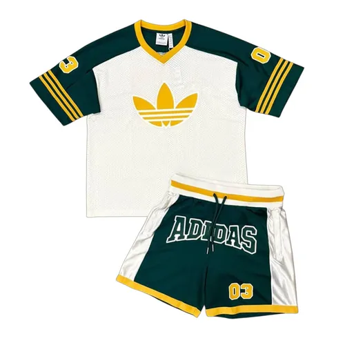 Bộ Thể Thao Adidas Adidas Retro Basketball Rugby Màu Xanh Trắng Size S - Thời trang - Vua Hàng Hiệu