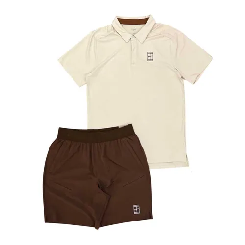 Thời trang - Bộ Thể Thao Nam Nike Court Advantage Màu Kem Nâu Size S (Form Á) - Vua Hàng Hiệu