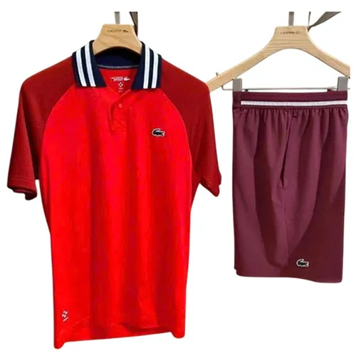 Thời trang - Bộ Thể Thao Nam Tennis/ Pickleball Lacoste Daniil Medvedev Novak Djokovic Sportsuit DH7381-IRW/ GH7413-IXZ Màu Đỏ - Vua Hàng Hiệu