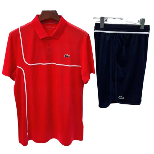 Thời trang - Bộ Thể Thao Nam Tennis/ Pickleball Lacoste Daniil Medvedev Piped Technical DH7362/ GH7403-166 Màu Đỏ Xanh - Vua Hàng Hiệu