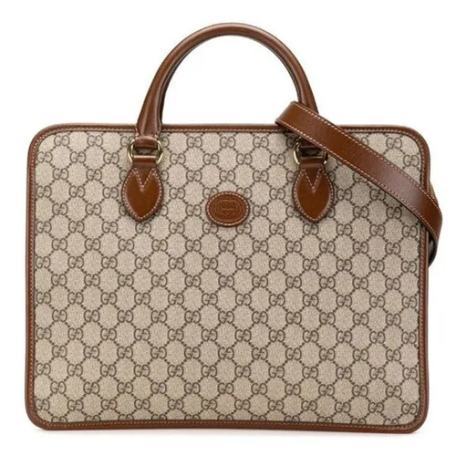 Túi xách Nam - Cặp Xách Tay Nam Gucci GG Supreme Briefcase 2way Business Bag Brown PVC Leather 674143 Màu Be Nâu - Vua Hàng Hiệu