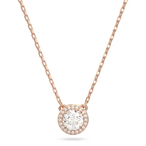 Swarovski - Dây Chuyền Swarovski Constella Pendant Round Cut, Pavé, White, Rose Gold-Tone Plated 5636272 Màu Vàng Hồng - Vua Hàng Hiệu