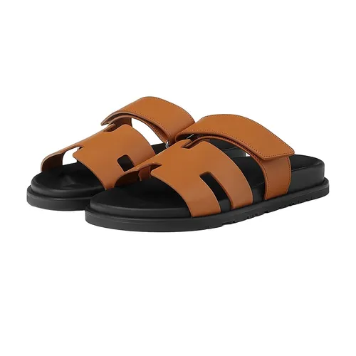Dép - Dép Hermès Chypre Sandal Naturel Màu Nâu Đen Size 38 - Vua Hàng Hiệu