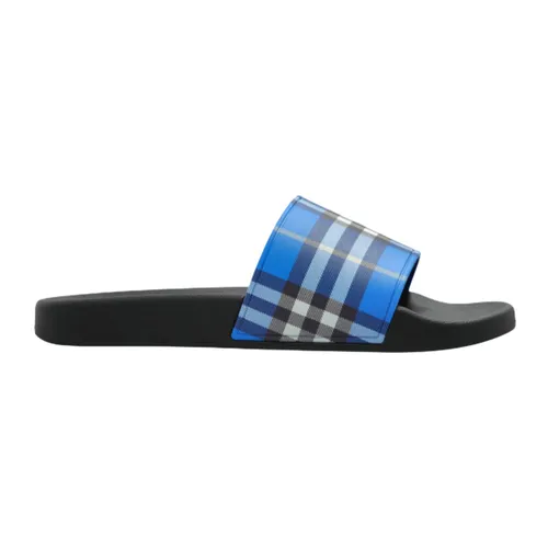 Dép - Dép Nam Burberry Check Slides Blue Rubber Flip-flops 8112742 Màu Xanh Đen Size 39 - Vua Hàng Hiệu
