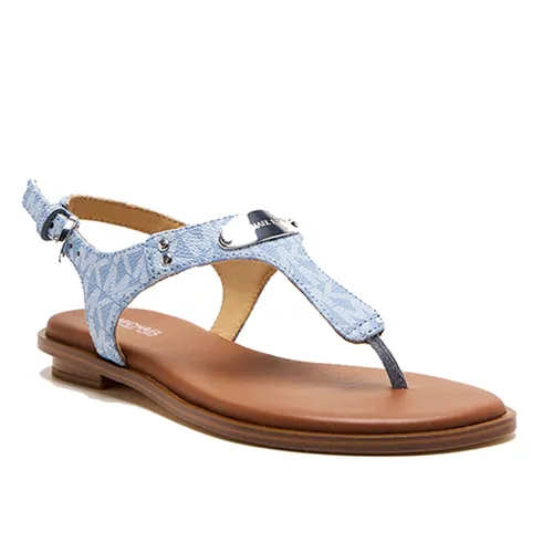 Dép - Dép Sandal Nữ Michael Kors MK Plate T-Strap Thong Denim Women's Màu Xanh Nâu Size 5.5 - Vua Hàng Hiệu