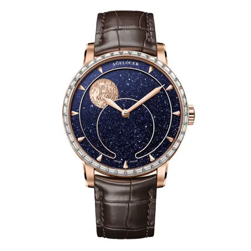 Đồng hồ - Đồng Hồ Nam Agelocer Moon Phases 6406F2 Màu Nâu - Vua Hàng Hiệu