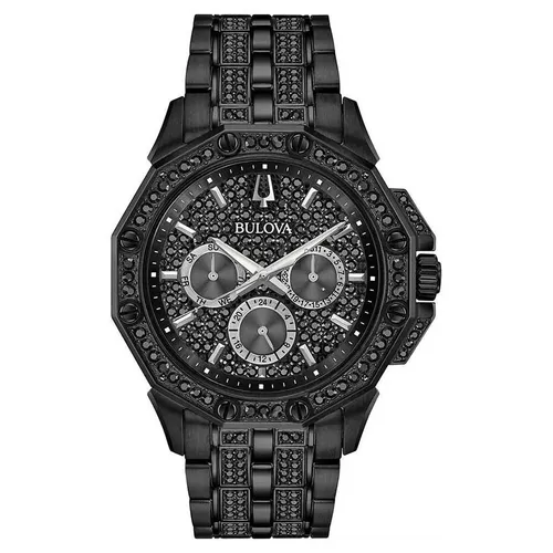 Đồng hồ - Đồng Hồ Nam Bulova Quartz 98C134 Octava Crystal Black Watch Màu Đen - Vua Hàng Hiệu
