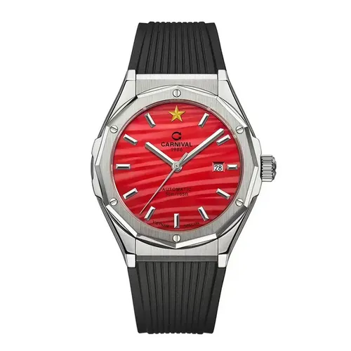 Đồng hồ - Đồng Hồ Nam Carnival 8168G-VT-DCS-VN Watch Màu Đỏ - Bạc - Vua Hàng Hiệu