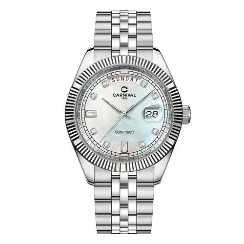 Đồng hồ - Đồng Hồ Nam Carnival 8190G-VT-TK Watch Màu Bạc - Vua Hàng Hiệu