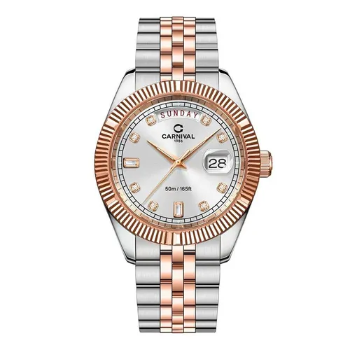 Đồng hồ - Đồng Hồ Nam Carnival Quartz Watch 8190G-CH-T Màu Demi (Vàng Hồng/Bạc) - Vua Hàng Hiệu