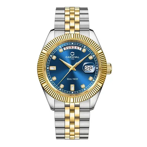 Đồng hồ - Đồng Hồ Nam Carnival Quartz Watch 8190G-CV-X Màu Demi Mặt Xanh - Vua Hàng Hiệu