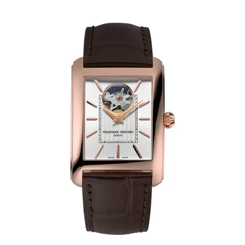 Đồng hồ - Đồng Hồ Nam Frederique Constant Classics Carree Heart Beat Automatic FC-311S4C4 Màu Nâu - Vua Hàng Hiệu
