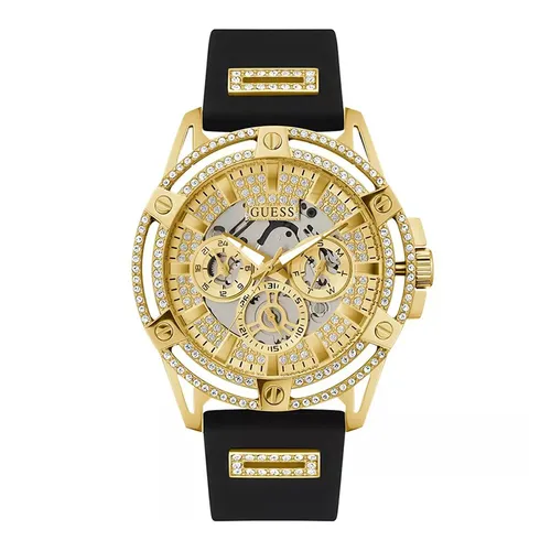 Đồng hồ Vàng - Đồng Hồ Nam Guess Cut-Thru Black Tone Watch GW0537G2 Màu Vàng - Vua Hàng Hiệu