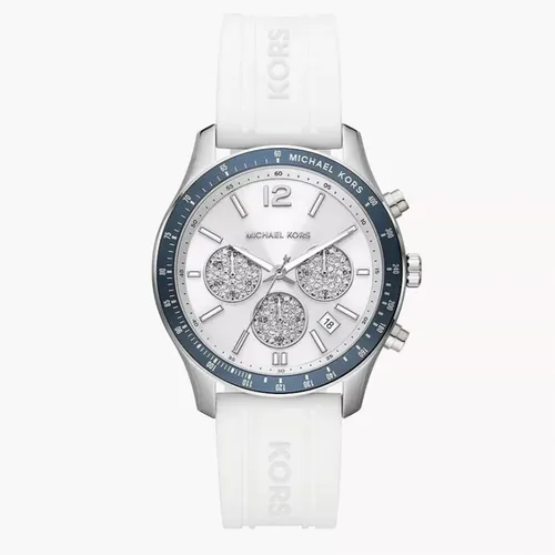 Đồng hồ - Đồng Hồ Nữ Michael Kors MK Chronograph White Silicone Watch MKO1040 Màu Xanh Trắng - Vua Hàng Hiệu