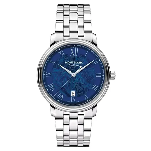 Đồng Hồ Nam Montblanc 131275 Màu Xanh Bạc