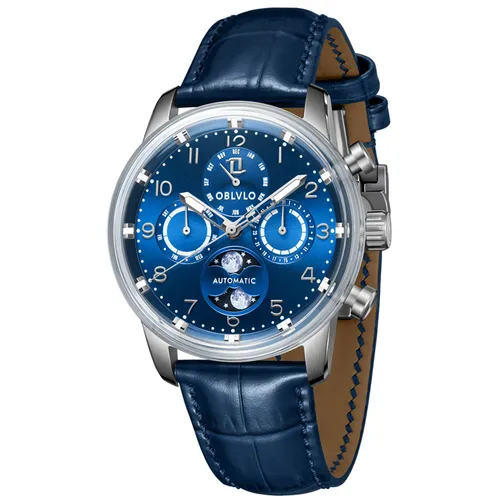 Đồng hồ - Đồng Hồ Nam Oblvlo IM-MUT-MP-YLLL Màu Xanh Navy - Vua Hàng Hiệu