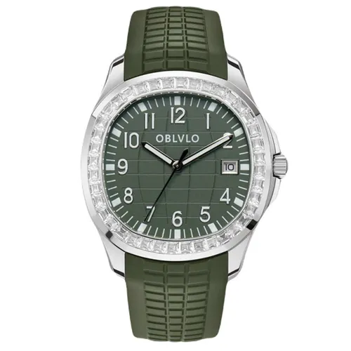 Đồng hồ - Đồng Hồ Nam OBLVLO OBL-FM-SL-YGGR Màu Xanh Green - Vua Hàng Hiệu