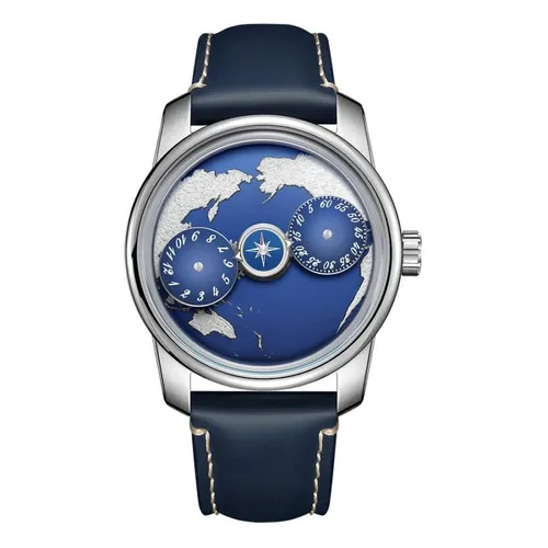 Đồng hồ Xanh Navy - Đồng Hồ Nam Oblvlo OBL-JM-EARTH-YLL Màu Xanh Navy - Vua Hàng Hiệu