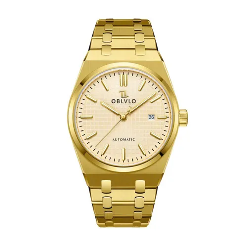 Đồng Hồ Nam Oblvlo TM-SIM Yellow Gold Màu Vàng Gold