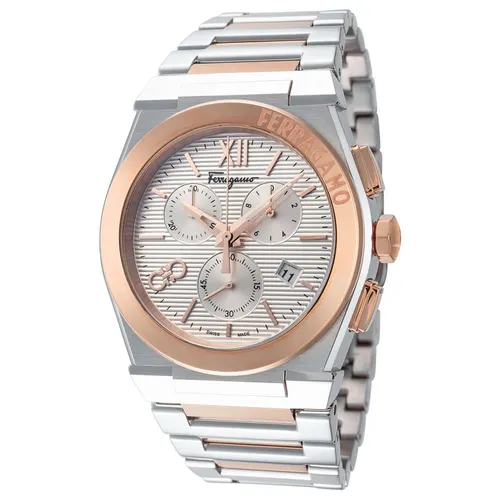 Đồng hồ - Đồng Hồ Nam Salvatore Ferragamo SFMR00622 Vega Chronograph Watch 42mm Màu Bạc Trắng - Vua Hàng Hiệu