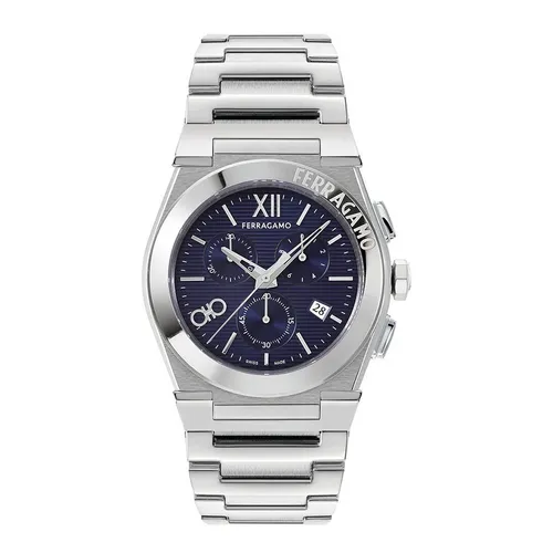 Đồng hồ - Đồng Hồ Nam Salvatore Ferragamo Vega Quartz Watch 6010244254 Màu Bạc/Xanh - Vua Hàng Hiệu