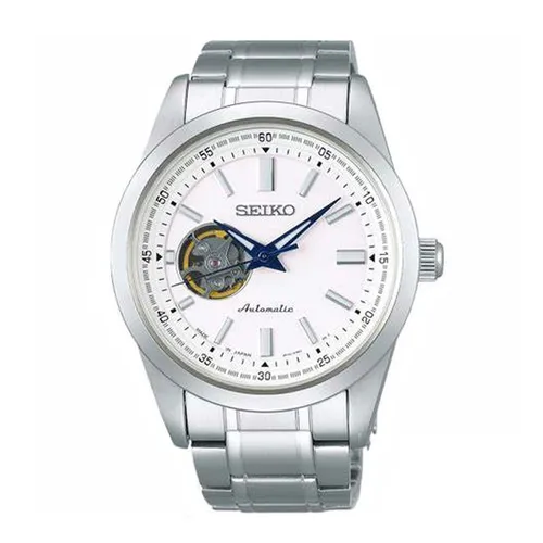 Đồng Hồ Nam Seiko Open Heart White SCVE049 Màu Bạc Trắng