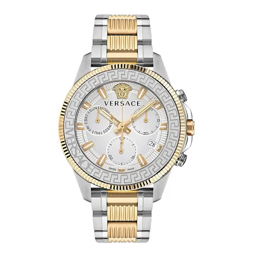 Đồng hồ Nam - Đồng Hồ Nam Versace Greca Action Chrono Watch VE3J00522 Màu Demi (Vàng - Bạc) - Vua Hàng Hiệu