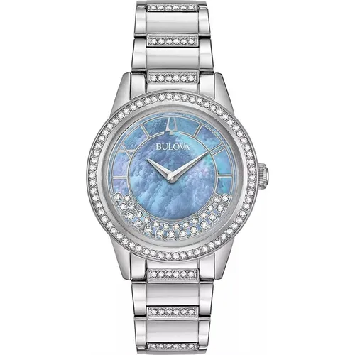 Đồng Hồ Nữ Bulova Turnstyle Quartz Watch 96L260 Màu Bạc/Xanh
