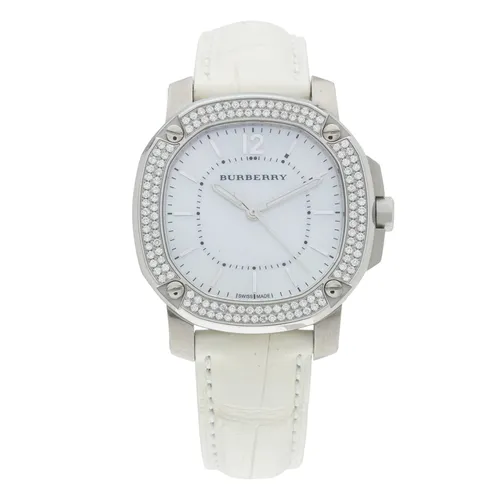 Đồng hồ Burberry - Đồng Hồ Nữ Burberry The Britain Diamonds Mother Of Pearl Dial White Leather Strap BBY1800 Màu Trắng - Vua Hàng Hiệu