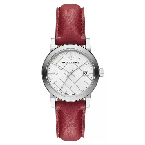 Đồng hồ Burberry - Đồng Hồ Nữ Burberry White Silver Dial Red Leather Ladies Watch BU9129 Màu Đỏ Bạc - Vua Hàng Hiệu
