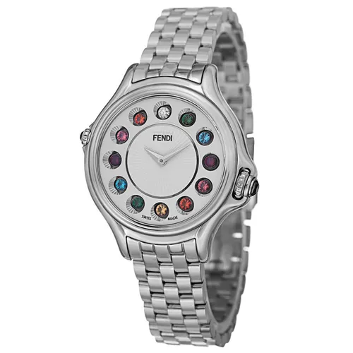 Đồng hồ - Đồng Hồ Nữ Fendi Crazy Carats F107024000T05 33mm Màu Bạc - Vua Hàng Hiệu
