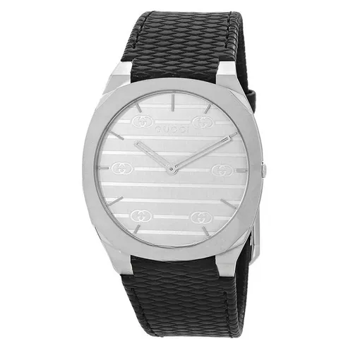 Đồng hồ - Đồng Hồ Nữ Gucci 25H Quartz Silver Dial Ladies Watch YA163419 Màu Bạc - Đen - Vua Hàng Hiệu