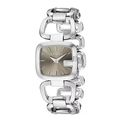 Đồng hồ - Đồng Hồ Nữ Gucci G-Gucci Small Brown Dial Silver Tone YA125507 Màu Bạc - Nâu - Vua Hàng Hiệu