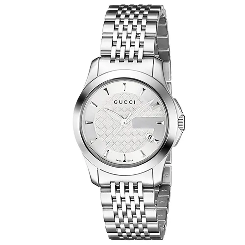Đồng hồ - Đồng Hồ Nữ Gucci Timeless Quartz White Dial Silver Tone YA126501 27mm Màu Bạc - Vua Hàng Hiệu