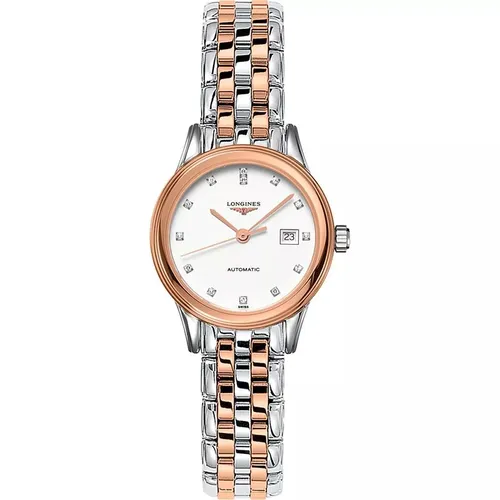Đồng Hồ Nữ Longines Flagship L4.374.3.99.7 Watch 30mm Màu Demi (Bạc - Vàng Hồng)