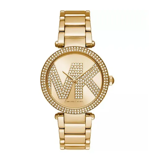 Đồng hồ Vàng - Đồng Hồ Nữ Michael Kors MK Pavé Gold-Tone Logo Watch 39mm MK6659 Màu Vàng - Vua Hàng Hiệu