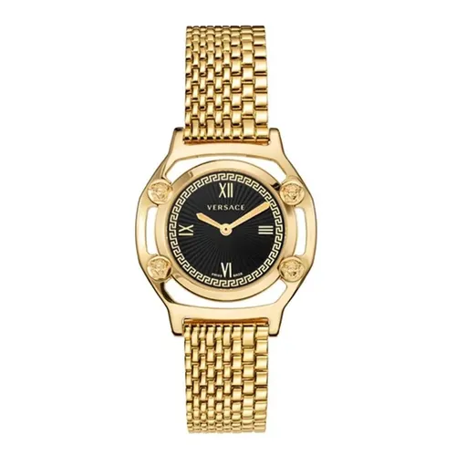 Đồng Hồ Nữ Versace Medusa Frame Black Dial Gold Tone VEVF00520 36mm Màu Đen Vàng