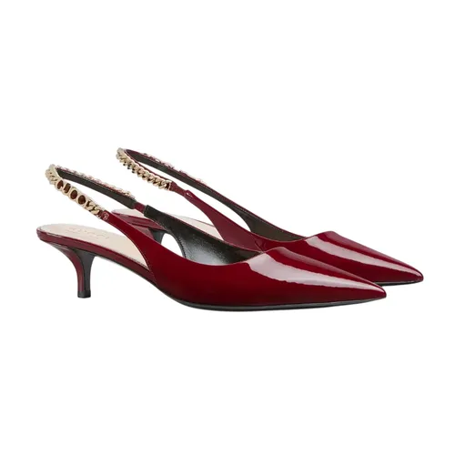Giày Cao Gót Nữ Gucci Signoria Slingback Pump 782832 BNC80 6207 Màu Đỏ Size 36