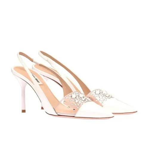 Giày Giày cao gót - Giày Cao Gót Nữ Miu Miu High Heels Women's White Màu Trắng Size 37.5 - Vua Hàng Hiệu