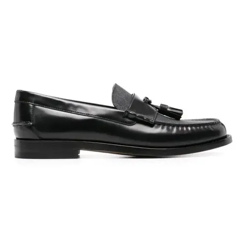 Giày Giày lười - Giày Lười Nam Gucci GG Supreme Tassel Moccasin Loafers Leather Black Màu Đen Size 39 - Vua Hàng Hiệu