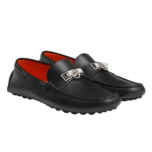 Giày - Giày Lười Nam Hermès Mocassins Irving H141251ZH02390 Màu Đen Size 40 - Vua Hàng Hiệu