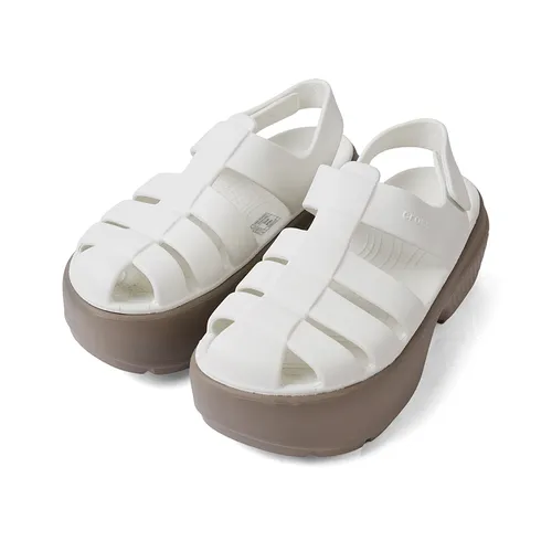 Dép - Giày Crocs Nữ Stomp Fisherman Woman Sandal - White Almond Tint, Lightweight Flexible 360-Degree Comfort Màu Trắng Size 36 - Vua Hàng Hiệu