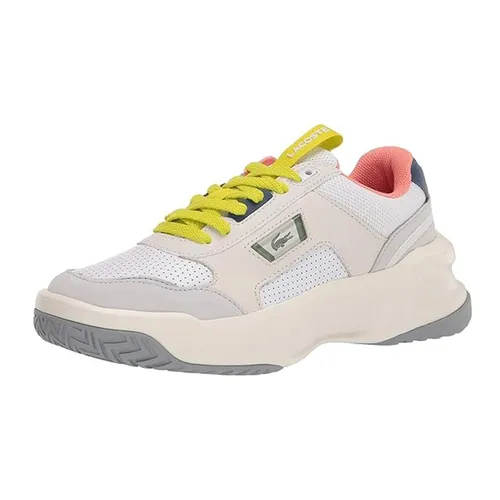 Giày - Giày Sneaker Nam Lacoste Mens Ace Lift Mid 40SMA0021 White/Dark Blue Màu Trắng Be - Vua Hàng Hiệu