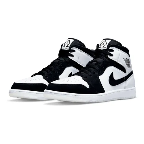 Giày Thể Thao Nike Air Jordan 1 Mid SE Diamond Short Màu Trắng - Đen Size 40.5