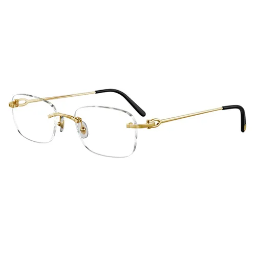 Kính mắt Pháp - Gọng Kính Unisex Cartier CT0058O 003 Màu Đen Vàng - Vua Hàng Hiệu