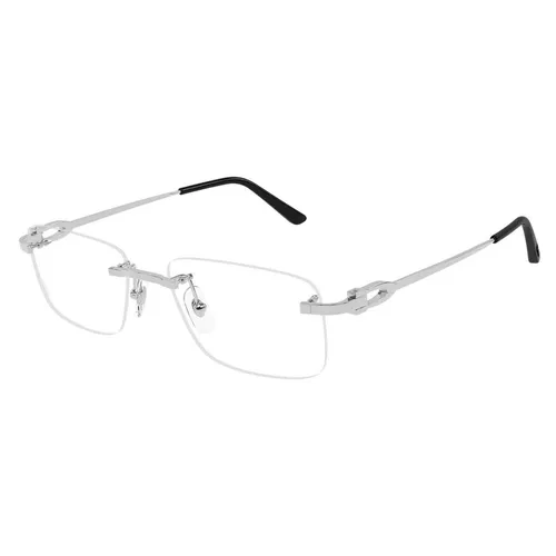 Kính mắt Pháp - Gọng Kính Unisex Cartier CT0521O 002 Màu Đen Bạc - Vua Hàng Hiệu
